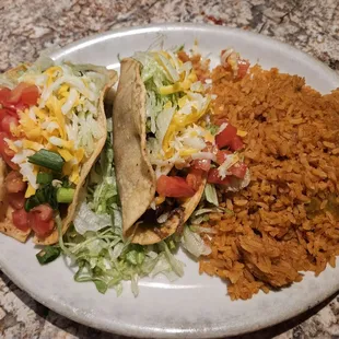 2 tacos with rice