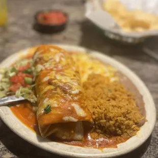 Grilled asada steak burrito enchilada style