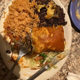 Shredded beef enchilada