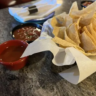 Chips and salsa with the meal