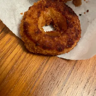 Burned onion rings
