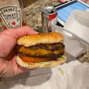 The saddest, driest double burger I have ever had