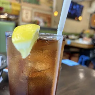Iced tea. Fresh brewed.