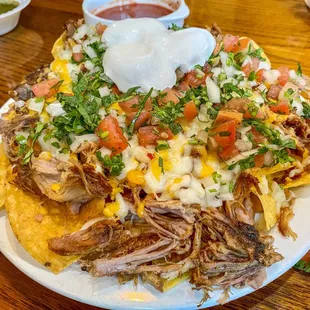 Small carnitas nachos