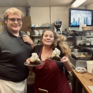 Donovan and Michelle Ash with homemade brownie sundaes