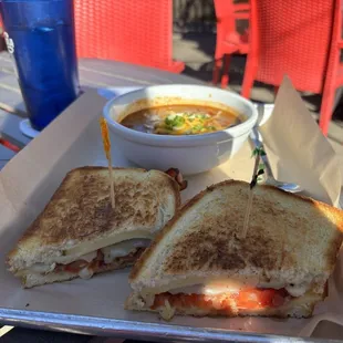 Adult Grilled Cheese and chili