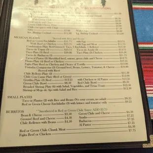 March 2024 menu