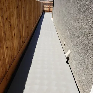 Concrete patio with retaining walls