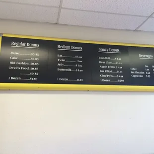 Menu board