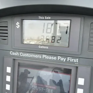 a gas pump at a gas station
