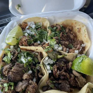 2 Al Pastor and 2 carne asada tacos