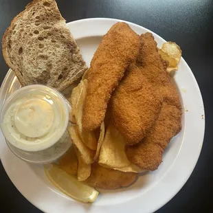 fried fish and chips on a plate