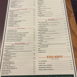 menu