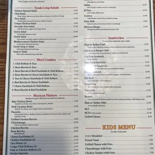 menu