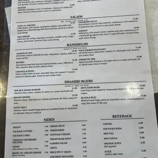 More breakfast and lunch menu.