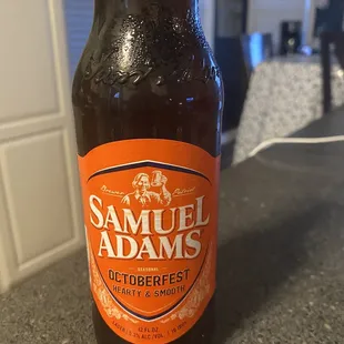 a bottle of samuel adams