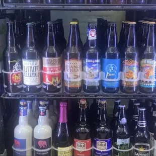 a variety of bottles of alcohol