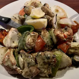 Double chicken kabobs