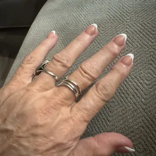 Pink and white nails