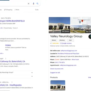GOOGLE - VALLEY NEUROLOGY GROUP