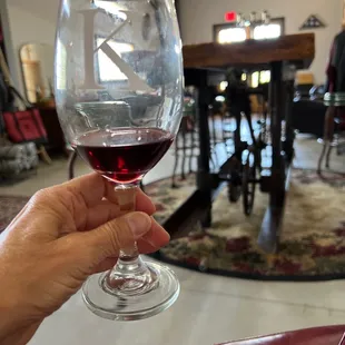 a hand holding a glass of wine