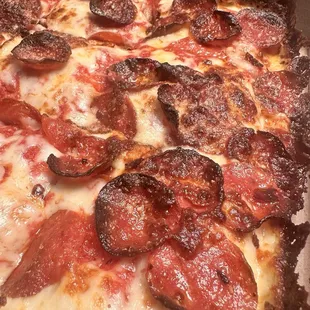 Detroit style pepperoni