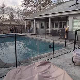 Another viewpoint. We added an open conversion design by the lounge chairs and also by the backyard dining area.