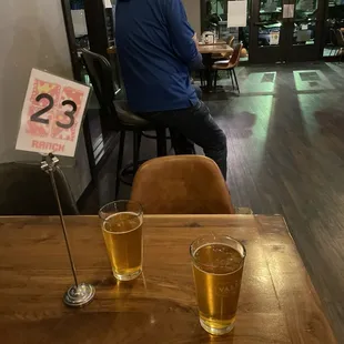 The selection is amazing. We ordered the 27, Grains of Wrath fresh hop IPA and some pizza from Ranch Pizza. This place has everything!