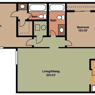 2 bedroom 2 bath 943 sq ft