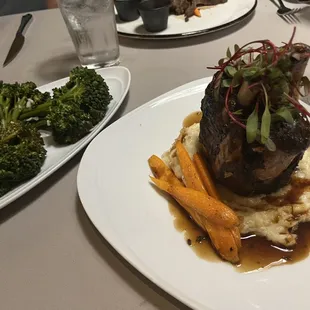 Pork Osso Bucco with side of broccolini