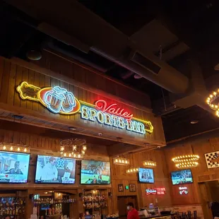 the bar and televisions