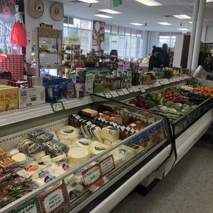 Cheese, deli meats, vegetables