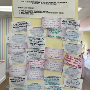 Pay it forward ice cream board