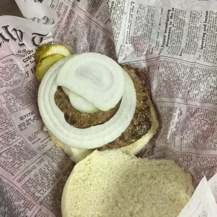Burger with onion