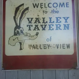 a sign for valley tavern