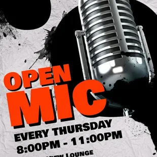 Open Mic Thursday&apos;s 8:00 - 11:00.