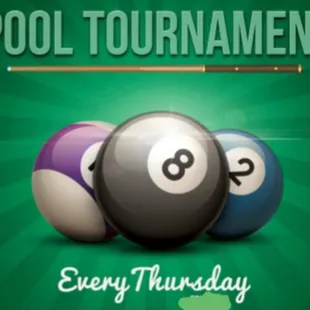 Pool tournament every Thursday at 7:30.