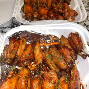 Honey hot and bbq wings for super bowl!