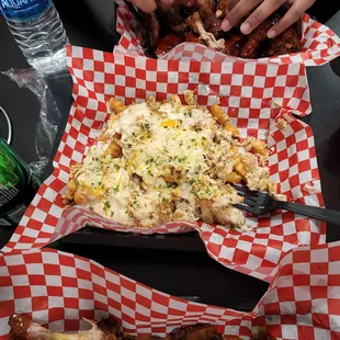 chicken Alfredo fries