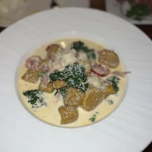 a white plate of food