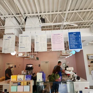 customers working at the counter