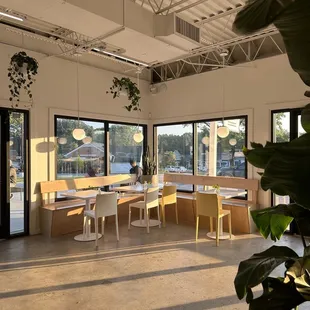 a view of the interior of a coffee shop