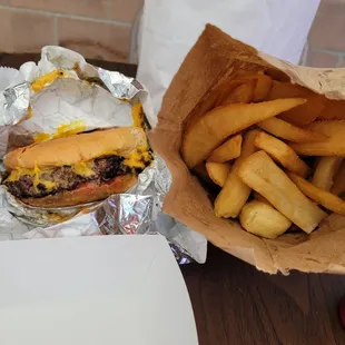 Mama burger and steak fries