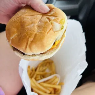 Burger and lg fries