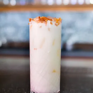 a glass of milkshake
