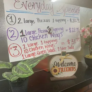 Everyday special menu (11/17/2022)