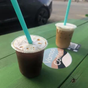 Iced Americano and The Babe Ruth Iced Coffee