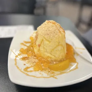 a dessert on a white plate