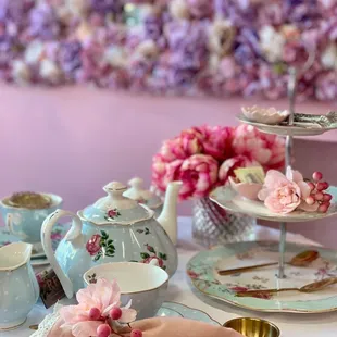 a table set for a tea party