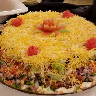 best appetizer ever... loaded deluxe taco dip